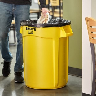 Rubbermaid® FG263200YEL BRUTE 32 Gallon Yellow Round Trash Can