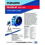 PURAERO PA-250-AF-BL Blue 2-Speed Axial Fan - 4,000 CFM, 115V