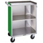 Lakeside 810RD Medium-Duty Stainless Steel Three Shelf Utility Cart With Enclosed Base and Red Finish - 16 7/8 Lakeside 810RD Medium-Duty Stainless Steel Three Shelf Utility Cart With Enclosed Base and Red Finish - 16 7/8