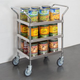 Regency Stainless Steel Three Shelf Utility Cart - 18