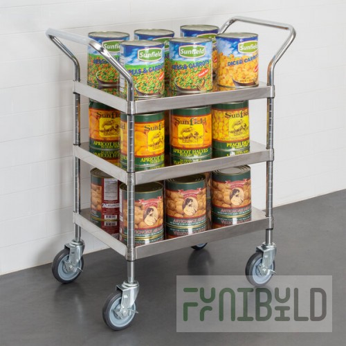 Regency Stainless Steel Three Shelf Utility Cart - 18