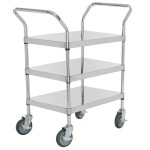 Regency Stainless Steel Three Shelf Utility Cart - 18