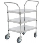 Regency Stainless Steel Three Shelf Utility Cart - 18