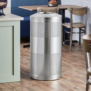 Lancaster Table & Seating 23 Gallon Stainless Steel Perforated Round Decorative Trash Can with Feet Lancaster Table & Seating 23 Gallon Stainless Steel Perforated Round Decorative Trash Can with Feet