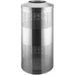 Lancaster Table & Seating 23 Gallon Stainless Steel Perforated Round Decorative Trash Can with Feet