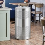 Lancaster Table & Seating 23 Gallon Stainless Steel Perforated Round Decorative Trash Can with Feet
