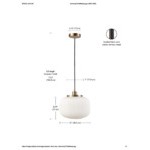 Globe Novogratz Grandmillenial Matte Brass Pendant Light with Frosted Ribbed Glass Shade - 120V, 60W