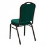 Flash Furniture FD-C01-GOLDVEIN-GN-GG Hercules Green Fabric Crown Back Stackable Banquet Chair with Gold Vein Frame