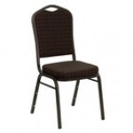 Flash Furniture FD-C01-GOLDVEIN-GN-GG Hercules Green Fabric Crown Back Stackable Banquet Chair with Gold Vein Frame