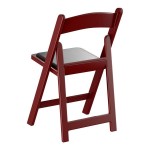 Lancaster Table & Seating Mahogany Resin Folding Chair with Vinyl Seat Lancaster Table & Seating Mahogany Resin Folding Chair with Vinyl Seat