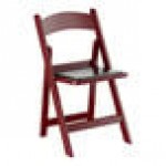Lancaster Table & Seating Mahogany Resin Folding Chair with Vinyl Seat Lancaster Table & Seating Mahogany Resin Folding Chair with Vinyl Seat