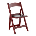 Lancaster Table & Seating Mahogany Resin Folding Chair with Vinyl Seat Lancaster Table & Seating Mahogany Resin Folding Chair with Vinyl Seat