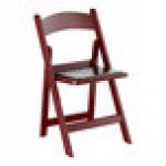 Lancaster Table & Seating Mahogany Resin Folding Chair with Vinyl Seat Lancaster Table & Seating Mahogany Resin Folding Chair with Vinyl Seat