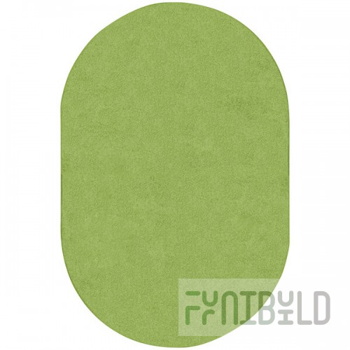 Joy Carpets Kid Essentials Just Kidding 6' x 9' Lime Green Oval Area Rug