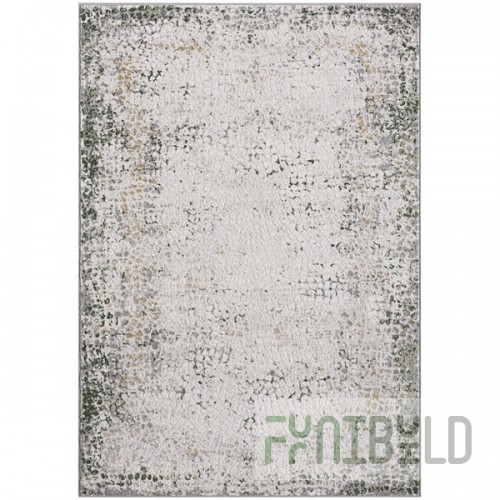 Abani Atlas Collection 4' x 6' Green / Gray Contemporary Area Rug