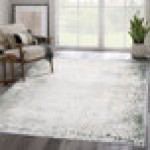 Abani Atlas Collection 4' x 6' Green / Gray Contemporary Area Rug