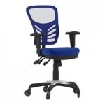 Flash Furniture Nicholas Black Mesh Mid-Back Swivel Ergonomic Office Chair with White Base, Adjustable Arms, and Roller Wheels Flash Furniture Nicholas Black Mesh Mid-Back Swivel Ergonomic Office Chair with White Base, Adjustable Arms, and Roller Wheels