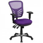 Flash Furniture Nicholas Black Mesh Mid-Back Swivel Ergonomic Office Chair with White Base, Adjustable Arms, and Roller Wheels Flash Furniture Nicholas Black Mesh Mid-Back Swivel Ergonomic Office Chair with White Base, Adjustable Arms, and Roller Wheels