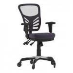 Flash Furniture Nicholas Black Mesh Mid-Back Swivel Ergonomic Office Chair with White Base, Adjustable Arms, and Roller Wheels Flash Furniture Nicholas Black Mesh Mid-Back Swivel Ergonomic Office Chair with White Base, Adjustable Arms, and Roller Wheels