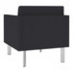 Lesro Luxe Lounge Series Patriot Plus Black Vinyl Guest Arm Chair with Steel Legs