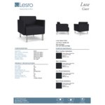Lesro Luxe Lounge Series Patriot Plus Black Vinyl Guest Arm Chair with Steel Legs