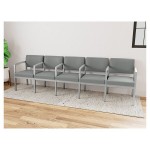 Lesro Lenox Steel Open House Asteroid Fabric 5-Seat Sofa with Center Arms