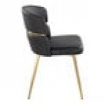 LumiSource Cinch Black Faux Leather High-Back Side Chair with Gold Metal Frame - 2/Case LumiSource Cinch Black Faux Leather High-Back Side Chair with Gold Metal Frame - 2/Case