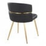 LumiSource Cinch Black Faux Leather High-Back Side Chair with Gold Metal Frame - 2/Case LumiSource Cinch Black Faux Leather High-Back Side Chair with Gold Metal Frame - 2/Case