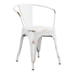 Lancaster Table & Seating Alloy Distressed Pearl White Outdoor Arm Chair Lancaster Table & Seating Alloy Distressed Pearl White Outdoor Arm Chair