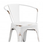 Lancaster Table & Seating Alloy Distressed Pearl White Outdoor Arm Chair Lancaster Table & Seating Alloy Distressed Pearl White Outdoor Arm Chair