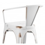 Lancaster Table & Seating Alloy Distressed Pearl White Outdoor Arm Chair Lancaster Table & Seating Alloy Distressed Pearl White Outdoor Arm Chair