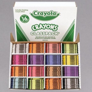 Crayola 528016 Classpack 800 Assorted Regular Size Crayons