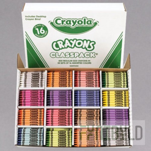 Crayola 528016 Classpack 800 Assorted Regular Size Crayons