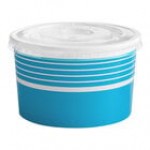 Choice 16 oz. Orange Paper Frozen Yogurt / Food Cup with Flat Lid - 50/Case
