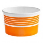 Choice 16 oz. Orange Paper Frozen Yogurt / Food Cup with Flat Lid - 50/Case