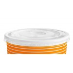 Choice 16 oz. Orange Paper Frozen Yogurt / Food Cup with Flat Lid - 50/Case