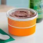 Choice 16 oz. Orange Paper Frozen Yogurt / Food Cup with Flat Lid - 50/Case