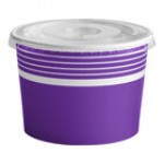 Choice 12 oz. Polka Dot Paper Frozen Yogurt / Food Cup with Flat Lid - 50/Case