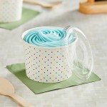 Choice 12 oz. Polka Dot Paper Frozen Yogurt / Food Cup with Flat Lid - 50/Case