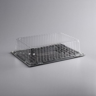 Choice 1/2 Size High Dome Sheet Cake Display Container with Clear Dome Lid - 25/Case