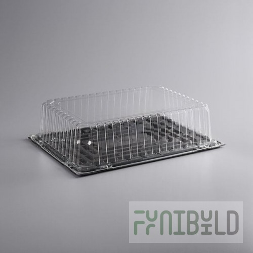 Choice 1/2 Size High Dome Sheet Cake Display Container with Clear Dome Lid - 25/Case