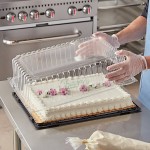Choice 1/2 Size High Dome Sheet Cake Display Container with Clear Dome Lid - 25/Case