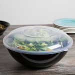 Fineline ReForm 160 oz. Black Microwavable Plastic Catering Bowl - 25/Case