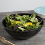 Fineline ReForm 160 oz. Black Microwavable Plastic Catering Bowl - 25/Case