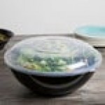 Fineline ReForm 160 oz. Black Microwavable Plastic Catering Bowl - 25/Case