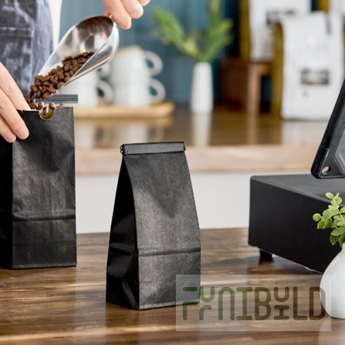 Choice 1/2 lb. Black Paper Coffee Bag with Reclosable Tin Tie - 1,000/Case