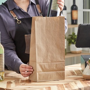 Choice 16 lb. Natural Kraft Paper Customizable Bag - 500/Case