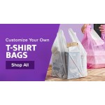 Choice Customizable 1/6 Standard Size Purple Unprinted Standard-Duty Plastic T-Shirt Bag - 1,000/Case