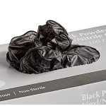 Lavex Powder-Free Disposable Black Hybrid 3.5 Mil Thick Gloves - Medium - 100/Box