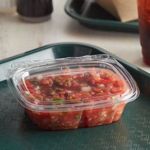 Dart ClearPac SafeSeal 8 oz. Tamper-Resistant, Tamper-Evident Hinged Container with Flat Lid - 200/Case Dart ClearPac SafeSeal 8 oz. Tamper-Resistant, Tamper-Evident Hinged Container with Flat Lid - 200/Case